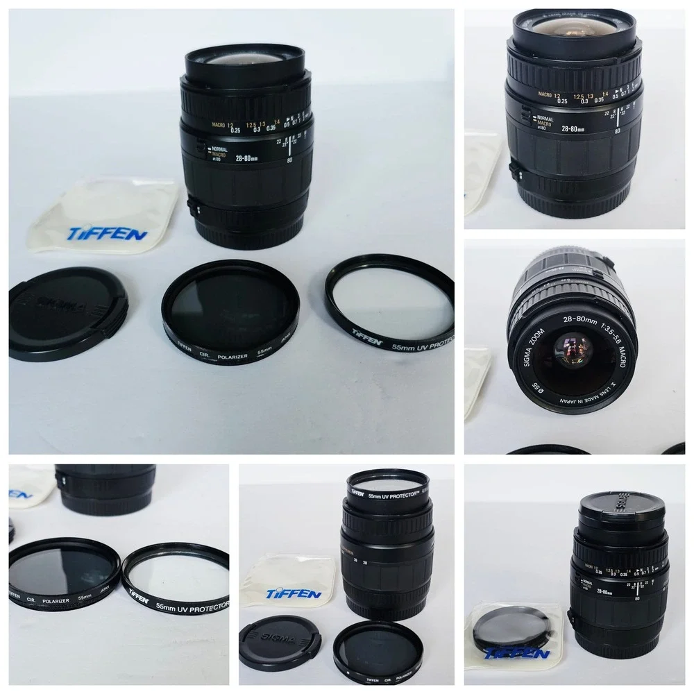 Vtg Y2K Canon EOS Rebel G 35mm SLR Film Camera Bundle w/ 3 Lenses & Bag Retro